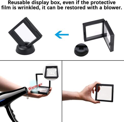 مجموعة من 5 قطع من LZYMSZ إطار شفاف ثلاثي الأبعاد حامل حامل حامل للتعليق للعملات المعدنية التحدي، ميداليات AA، عتيق، مجوهرات، هدية (3.5 × 3.5 × 0.8 بوصة) in Kuwait