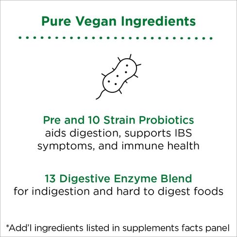 إنزيمات هضمية إنزيبيوتيك من nbpure مع مزيج مكملات البروبيوتيك والبريبايوتكس، 60 قطعة in Kuwait