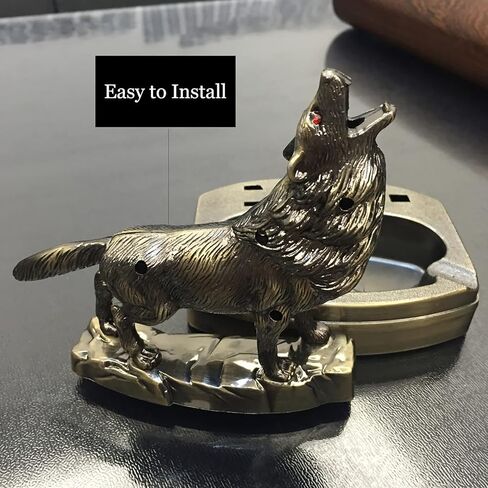 Linkbest Ashtray Cigarette Ash Tray Home Indoor Cool Decorative Ashtrays Sets For Weed With Wolf Shape Butane Lighter (No Gas) in Kuwait