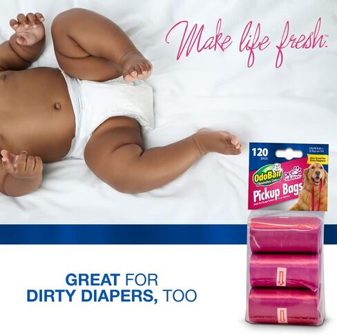 أكياس التقاط نفايات الحيوانات الأليفة من أودوبان، أكياس للاستعمال مرة واحدة، عدد 120 كيسًا in Kuwait