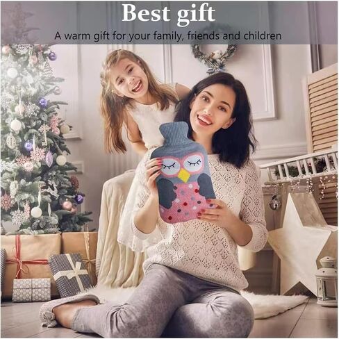 زجاجة ماء ساخن مطاطية من كاتيسيمو، قطعتان من كيس الماء الساخن بسعة 2 لتر مع أغطية محبوكة ناعمة قابلة للإزالة، زجاجة مياه ساخنة أو باردة من المطاط الكلاسيكي الفاخر لتشنجات الدورة الشهرية وتخفيف آلام الرقبة والكتف in Kuwait