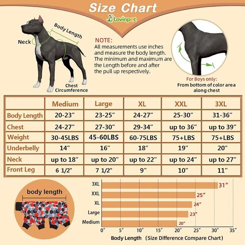 LovinPet Dog Bodysuit، بذلة ما بعد الجراحة لملابس الكلاب، تغطية كاملة للكلاب مع حزام عاكس، دوائر حلوى قابلة للتنفس، بيجامة مطبوعة باللون الأبيض والرمادي والأسود والأحمر للكلاب الكبيرة مقاس L in Kuwait
