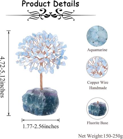 PESOENTH Rose Quartz Crystal Tree Feng Shui Money Tree Healing Stones Gem Natural Gemstones Bonsai Chakra Tree of Life Ornaments Home Office Table Decoration Spiritual Good Luck Gift in Kuwait