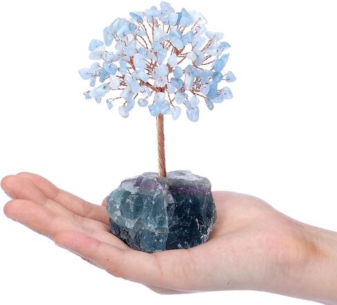 PESOENTH Rose Quartz Crystal Tree Feng Shui Money Tree Healing Stones Gem Natural Gemstones Bonsai Chakra Tree of Life Ornaments Home Office Table Decoration Spiritual Good Luck Gift in Kuwait