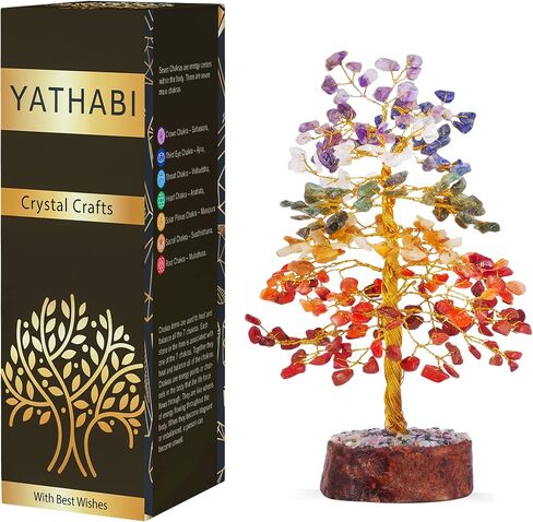YATHABI كريستال التورمالين الأسود - شجرة كريستال - بلورات وأحجار - شجرة الحياة - أشياء روحية - شجرة بونساي كريستال سوداء - شجرة أحجار كريمة - ديكور فنغ شوي - هدية الانتقال لمنزل جديد للنساء in Kuwait