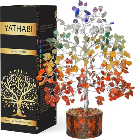YATHABI كريستال التورمالين الأسود - شجرة كريستال - بلورات وأحجار - شجرة الحياة - أشياء روحية - شجرة بونساي كريستال سوداء - شجرة أحجار كريمة - ديكور فنغ شوي - هدية الانتقال لمنزل جديد للنساء in Kuwait