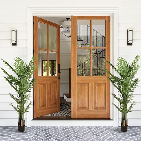 Qriocioa Artificial Areca Palm Tree 6FT Faux Areca Palm Plants Fake Tropical Palm Tree with 20 Trunks Perfect Tall Faux Dypsis Lutescens Plants for Entryway Home Office Porch Balcony Decor, 2Pack in Kuwait