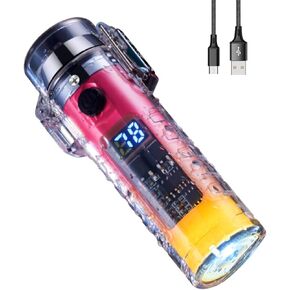 Portable Gradient Color Electric Lighter with Flashlight in Kuwait