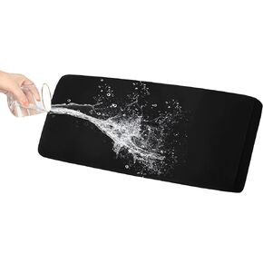 PureFit 100% Waterproof Couch Cushion Covers, Stretch Individual Sofa Seat Covers, Replacement Cushion Slipcovers Furniture Protector for Kids Pets, 2-Piece Loveseat Cushion, Black