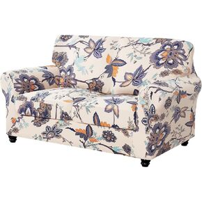Ryoizen Printed Stretch Couch Seat Cover for 2 Cushion Couch Sofa, 3 Piece Stretch Sofa Covers Removable Washable Soft Spandex Furniture Protector Anti Slip Dogs (Feather,Loveseat) in Kuwait