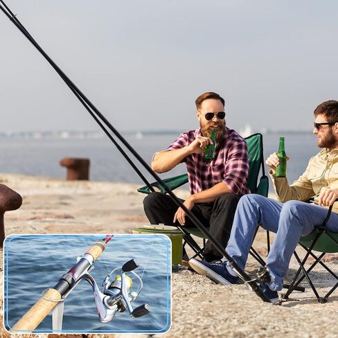 6 Pcs Fishing Rod Holders Stainless Steel Ground Support Fishing Pole Stand Fish Pole Folding Holders Bracket Stake Rod Rack for Bank Beach in Kuwait