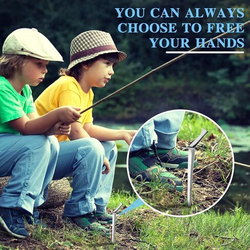 6 Pcs Fishing Rod Holders Stainless Steel Ground Support Fishing Pole Stand Fish Pole Folding Holders Bracket Stake Rod Rack for Bank Beach in Kuwait