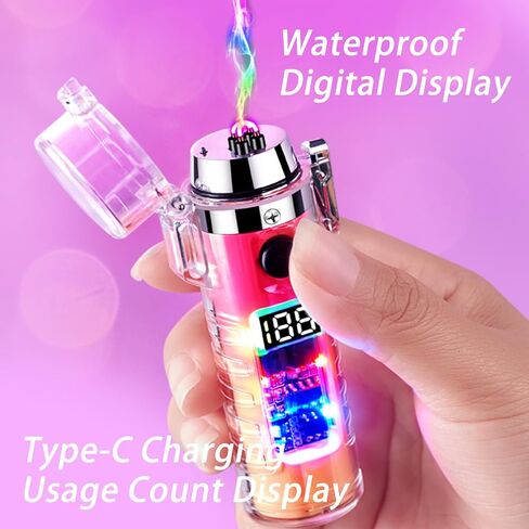 Portable Gradient Color Electric Lighter with Flashlight in Kuwait