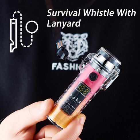 Portable Gradient Color Electric Lighter with Flashlight in Kuwait