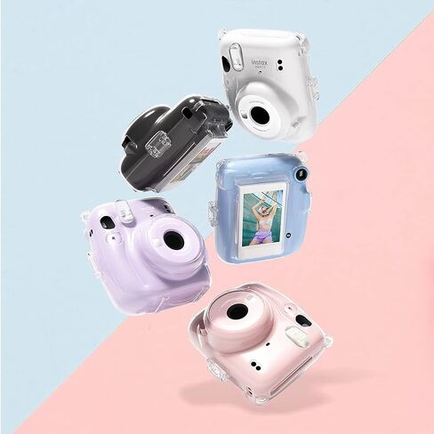 حافظة شفافة من wogozan لكاميرا Fujifilm Instax Mini 11 الفورية مع جيب صور مطور يحمل 10 أفلام على الظهر وحزام قابل للتعديل (شفاف) (بدون كاميرا) in Kuwait