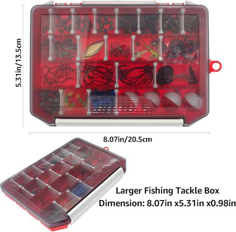 Zsrivk 263Pcs Fishing Lures Kit, Including Swivels Snaps, Fishing Hooks, Jig Heads, Sinker Weights, Snap-On Floats, Fishing Beads, Space Beans, Fishing Accessories Kit with Tackle Box in Kuwait