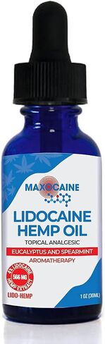 MAXOCAINE Lido-Hemp Oil: Natural Pain & Stress Relief Blend - Eucalyptus, Spearmint Essential Oils, Lidocaine, Hemp Extract - Premium Quality Holistic Solution (1) in Saudi Arabia