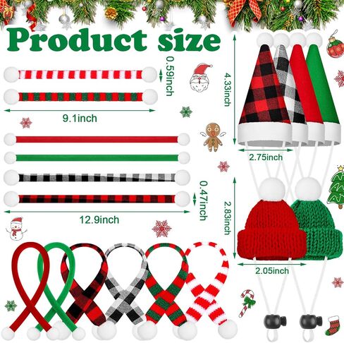 12 Pieces Christmas Guinea Pig Costume Chicken Hat Scarf Set Xmas Hat and Scarf Rabbit Christmas Clothes Festival Small Animal Outfits for Hen Duck Hamster Guinea Pig Kitten Puppy Parrot in Saudi Arabia