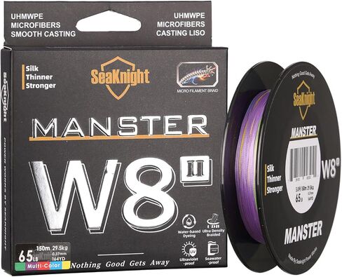 SeaKnight MANSTER W8 II 164Yds/ 328Yds/ 547Yds 8خيوط PE خط مجدول، فائق النعومة ومقاوم للتآكل وذاكرة منخفضة وصفر تمتد خطوط صيد متعددة الشعيرات in Kuwait
