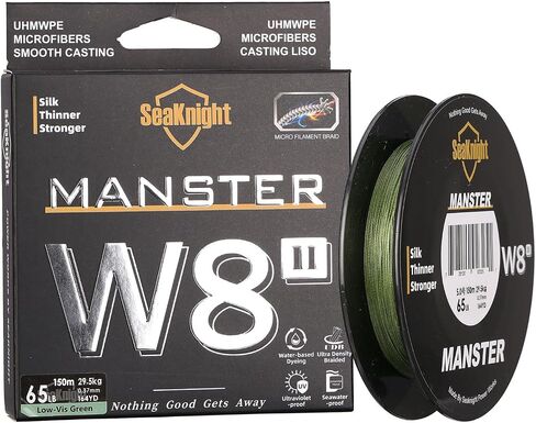 SeaKnight MANSTER W8 II 164Yds/ 328Yds/ 547Yds 8خيوط PE خط مجدول، فائق النعومة ومقاوم للتآكل وذاكرة منخفضة وصفر تمتد خطوط صيد متعددة الشعيرات in Kuwait