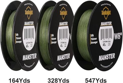 SeaKnight MANSTER W8 II 164Yds/ 328Yds/ 547Yds 8خيوط PE خط مجدول، فائق النعومة ومقاوم للتآكل وذاكرة منخفضة وصفر تمتد خطوط صيد متعددة الشعيرات in Kuwait