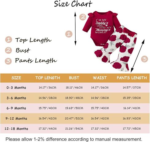 ملابس LUJENGEFA لحديثي الولادة من البنات بأكمام طويلة مكشكشة وسراويل متوهجة بالزهور مع عصابة رأس 3 قطعة ملابس الخريف in Kuwait