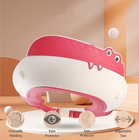 Baby Shower Cap Shield, Shower Cap for Kids, Visor Hat for Eye and Ear Protection for 0-9 Years Old Children,Cute Dinosaur/Crocodile/Hippo shape Makes the Baby Bath More Fun (Dinosaur, Blue) in Kuwait