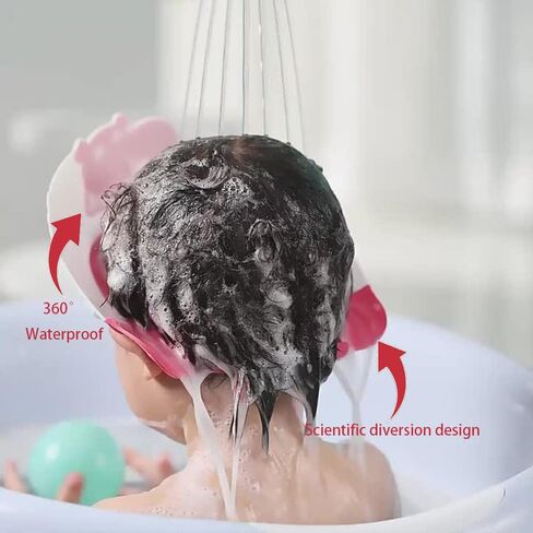 Baby Shower Cap Shield, Shower Cap for Kids, Visor Hat for Eye and Ear Protection for 0-9 Years Old Children,Cute Dinosaur/Crocodile/Hippo shape Makes the Baby Bath More Fun (Dinosaur, Blue) in Kuwait