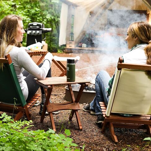 BYER OF MAINE، Pangean Lounger، أخضر، خشب صلب متين مع بوليستر شديد التحمل، سهل الطي والحمل، كرسي شاطئ خشبي، كرسي تخييم، كرسي قابل للطي، كرسي محمول، أثاث Pangean in Saudi Arabia