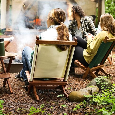 BYER OF MAINE، Pangean Lounger، أخضر، خشب صلب متين مع بوليستر شديد التحمل، سهل الطي والحمل، كرسي شاطئ خشبي، كرسي تخييم، كرسي قابل للطي، كرسي محمول، أثاث Pangean in Saudi Arabia