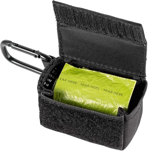 OneTigris Waste Bag Dispenser Mini Pouch Holder for Dog Cat Poop Bag & Baby Diaper Bag (Black) in Saudi Arabia