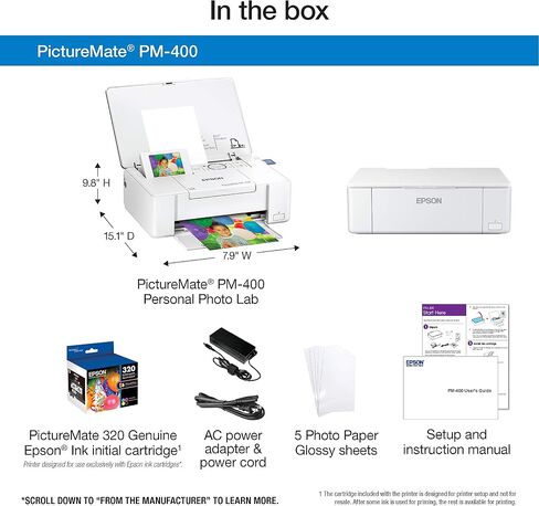 Epson PictureMate PM-400 Wireless Compact Color Photo Printer, white in Saudi Arabia