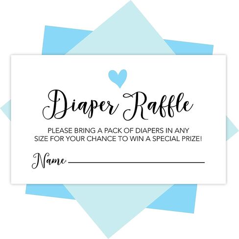 Hadley Designs 25 Baby Shower Diaper Raffle Tickets For Baby Shower Boy - Blue Baby Shower Games For Boys, Diaper Raffle Cards, Baby Raffle Tickets, Baby Shower Invitation Inserts, Baby Shower Ideas in Saudi Arabia
