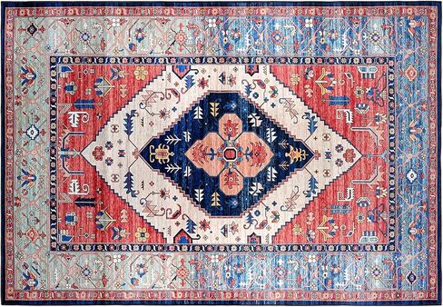 سجادة منطقة سيهيميتي مقاس 5x7 سجادة كبيرة لغرفة المعيشة بوهو غير قابلة للانزلاق وقابلة للغسل في الأماكن المغلقة وسجادة قابلة للغسل لتناول الطعام والمطبخ وغرفة المكتب وديكور البساط in Kuwait