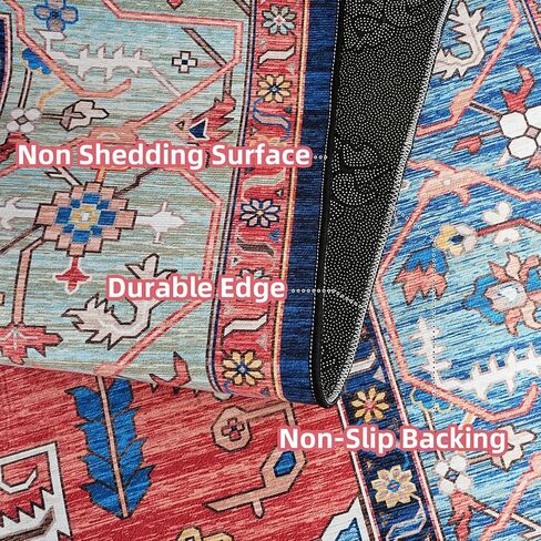 سجادة منطقة سيهيميتي مقاس 5x7 سجادة كبيرة لغرفة المعيشة بوهو غير قابلة للانزلاق وقابلة للغسل في الأماكن المغلقة وسجادة قابلة للغسل لتناول الطعام والمطبخ وغرفة المكتب وديكور البساط in Kuwait