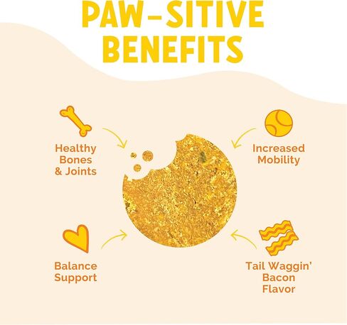 مكمل LuckyTail's لتخفيف آلام المفاصل للكلاب - الجلوكوزامين كوندرويتين للكلاب المصنوع في الولايات المتحدة الأمريكية - الكركم، وجبة بذور القنب، زيت القنب البكر، حمض الهيالورونيك - مكمل التهاب مفاصل الكلاب - 180 مضغ ناعم in Kuwait