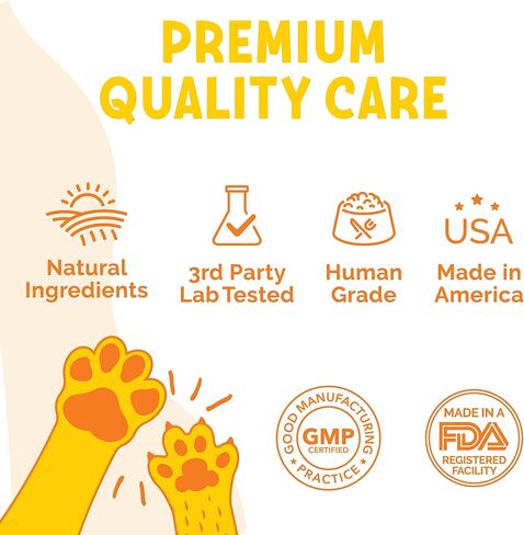 مكمل LuckyTail's لتخفيف آلام المفاصل للكلاب - الجلوكوزامين كوندرويتين للكلاب المصنوع في الولايات المتحدة الأمريكية - الكركم، وجبة بذور القنب، زيت القنب البكر، حمض الهيالورونيك - مكمل التهاب مفاصل الكلاب - 180 مضغ ناعم in Kuwait