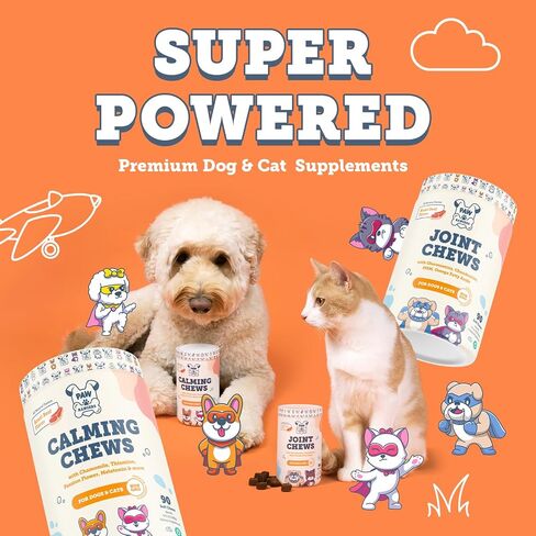 Paw Rangers Joint Chews For Pets 90Ct. - Chondroitin, Glucosamine for dogs and cats: Cat and Dog Vitamins: Hip and Joint support supplement for dogs and cats - Pet Supplies:Cat & Dog Joint supplement in Saudi Arabia
