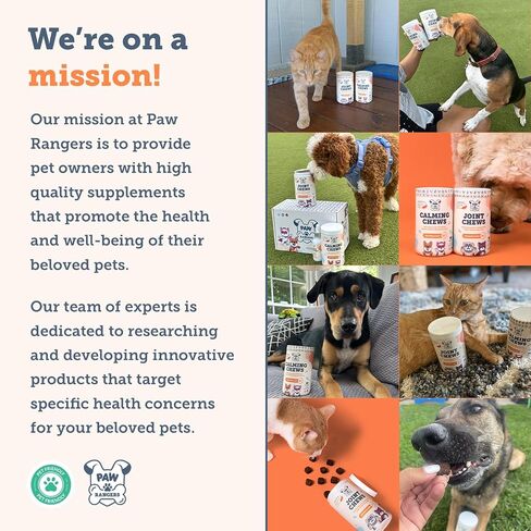 Paw Rangers Joint Chews For Pets 90Ct. - Chondroitin, Glucosamine for dogs and cats: Cat and Dog Vitamins: Hip and Joint support supplement for dogs and cats - Pet Supplies:Cat & Dog Joint supplement in Saudi Arabia