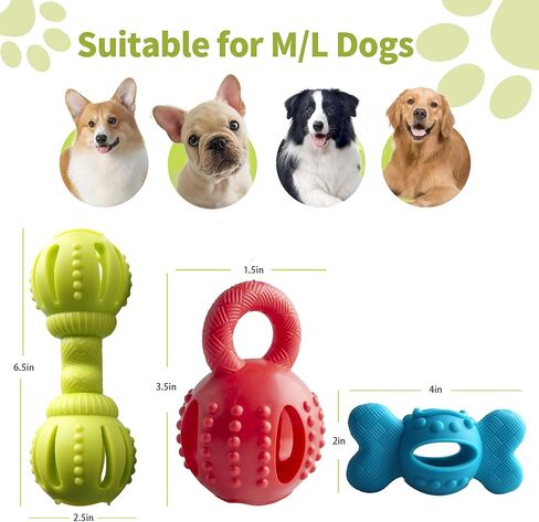 سبوفلي العاب مضغ للكلاب الكبيرة والمتوسطة، العاب للكلاب التي تمضغ بشراسة للسلالات الكبيرة من 3 قطع in Kuwait