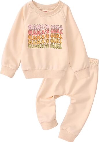 SOFEON Infant Baby Girls Outfits Mama's Girl Sweatshirts Pants Cute Fall Winter Clothes Sets Tops Pullover 3-24 Months in Saudi Arabia