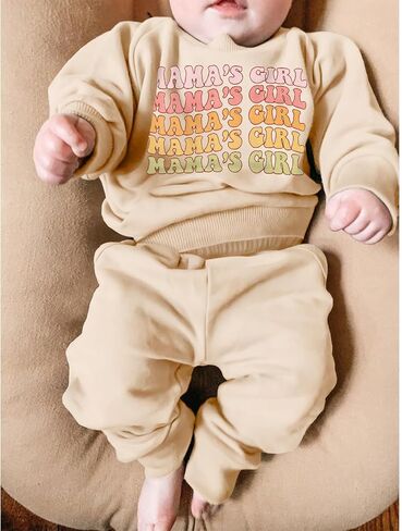 SOFEON Infant Baby Girls Outfits Mama's Girl Sweatshirts Pants Cute Fall Winter Clothes Sets Tops Pullover 3-24 Months in Saudi Arabia