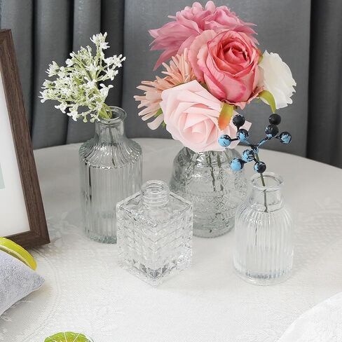 مجموعة مزهريات براعم زجاجية صغيرة كلاسيكية للقطع المركزية وديكور الزفاف الريفي وزهور الربيع وديكور المنزل من 30 قطعة in Kuwait