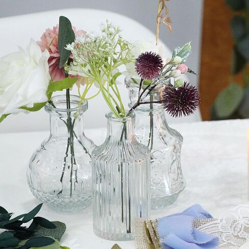 مجموعة مزهريات براعم زجاجية صغيرة كلاسيكية للقطع المركزية وديكور الزفاف الريفي وزهور الربيع وديكور المنزل من 30 قطعة in Kuwait