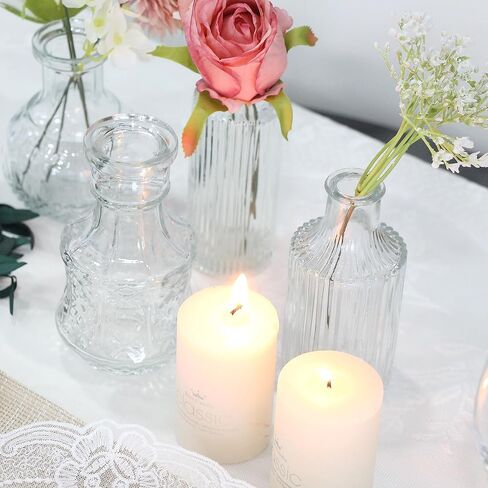 مجموعة مزهريات براعم زجاجية صغيرة كلاسيكية للقطع المركزية وديكور الزفاف الريفي وزهور الربيع وديكور المنزل من 30 قطعة in Kuwait