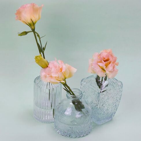مجموعة مزهريات براعم زجاجية صغيرة كلاسيكية للقطع المركزية وديكور الزفاف الريفي وزهور الربيع وديكور المنزل من 30 قطعة in Kuwait