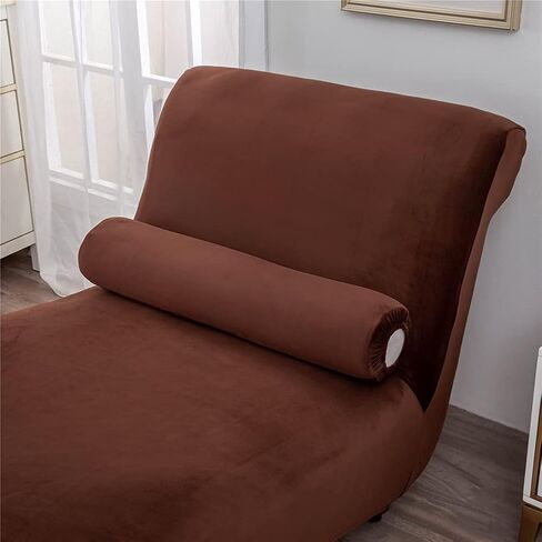 Velvet Chaise Longue Slipcover Luxury Chaise Chair Covers for Living Room Indoor Furniture Cover Slipcovers for Chaise Lounge Ultra Soft Machine Washable (Coffee) in Saudi Arabia