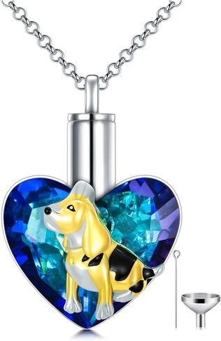 AOBOCO Sterling Silver Dog Urn Necklace for Ashes, Dog Memorial Keepsake Cremation Jewelry Gifts for Women Dog Lovers in Saudi Arabia