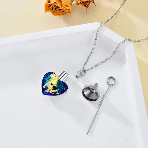 AOBOCO Sterling Silver Dog Urn Necklace for Ashes, Dog Memorial Keepsake Cremation Jewelry Gifts for Women Dog Lovers in Saudi Arabia
