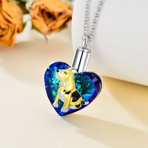 AOBOCO Sterling Silver Dog Urn Necklace for Ashes, Dog Memorial Keepsake Cremation Jewelry Gifts for Women Dog Lovers in Saudi Arabia